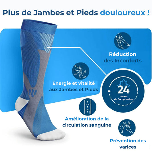Chaussettes Péi - Chaussette de compression pour des jambes et des pieds sans douleur